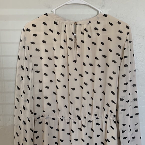 H&M Cream Polka Dot Long Sleeve Dress - Picture 4 of 6